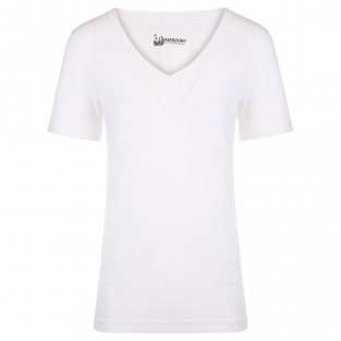 Luxe V-hals Dames Tshirt - wit